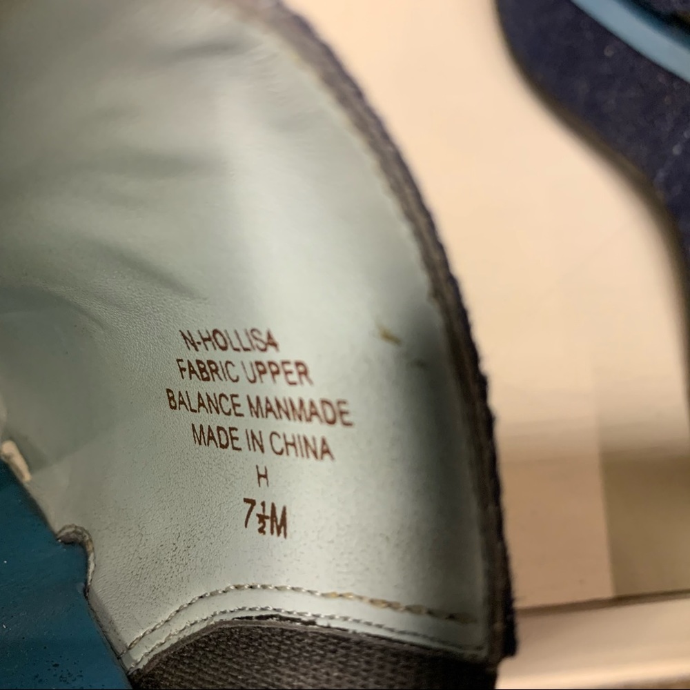 VINTAGE Nine West Y2K Denim Square Toe Embroidered Platform Slides Size 7.5 - Picture 11 of 12